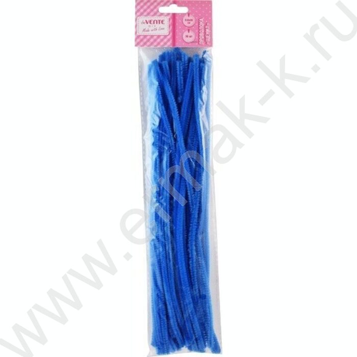 Проволока пушистая 30см/6мм 30шт Шенил /цвет голубой /блистер | Фото 1