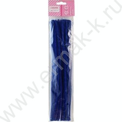 Проволока пушистая 30см/6мм 30шт Шенил /цвет синий /блистер | Фото 1