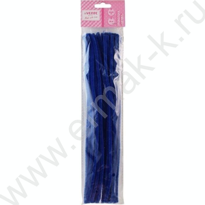 Проволока пушистая 30см/6мм 30шт Шенил /цвет синий /блистер | Фото 1