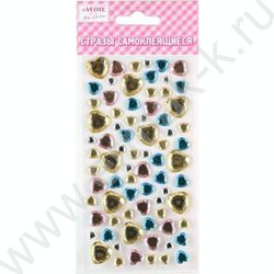 Наклейки-стразы акриловые "Heart mix.2" 8*16см /цвет ассорти /блистер | Фото 1