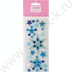 Наклейки-стразы акриловые "Звезды" 7,5*18см /цвет ассорти /блистер | Фото 1