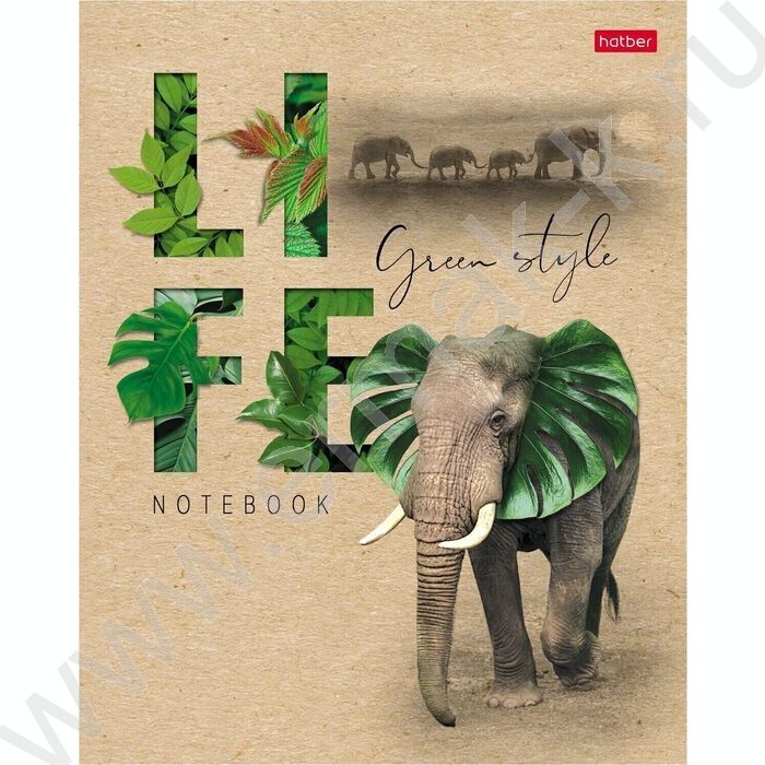 Тетрадь  96л клетка "Green Life" /крафт /5видов | Фото 1