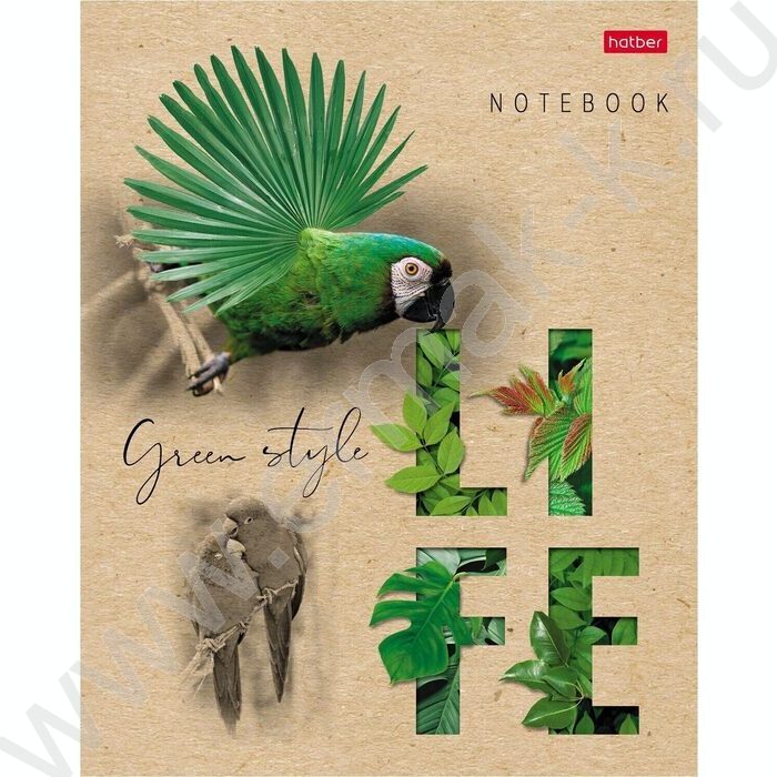 Тетрадь  96л клетка "Green Life" /крафт /5видов | Фото 2