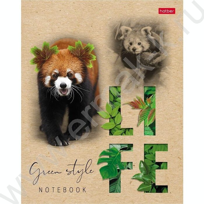 Тетрадь  96л клетка "Green Life" /крафт /5видов | Фото 3