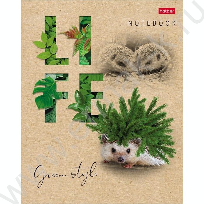 Тетрадь  96л клетка "Green Life" /крафт /5видов | Фото 4
