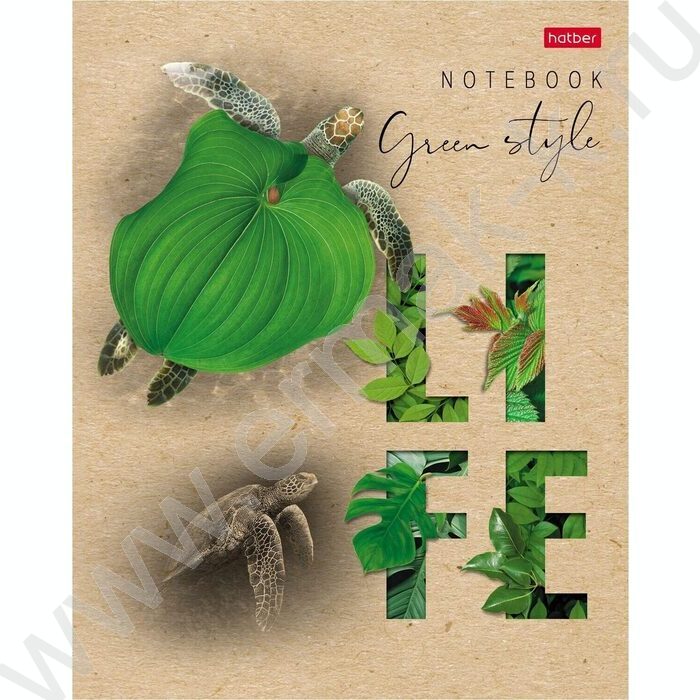 Тетрадь  96л клетка "Green Life" /крафт /5видов | Фото 5