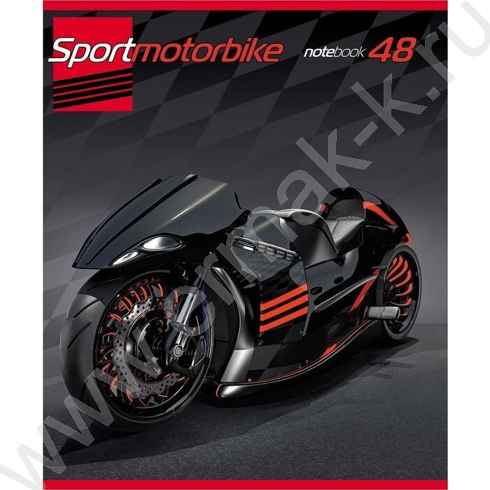 Тетрадь  48л клетка "Мото" (блок эконом) | Фото 1