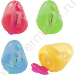 Точилка 1отв. пластик/с контейнером/ ассорти  | Фото 1