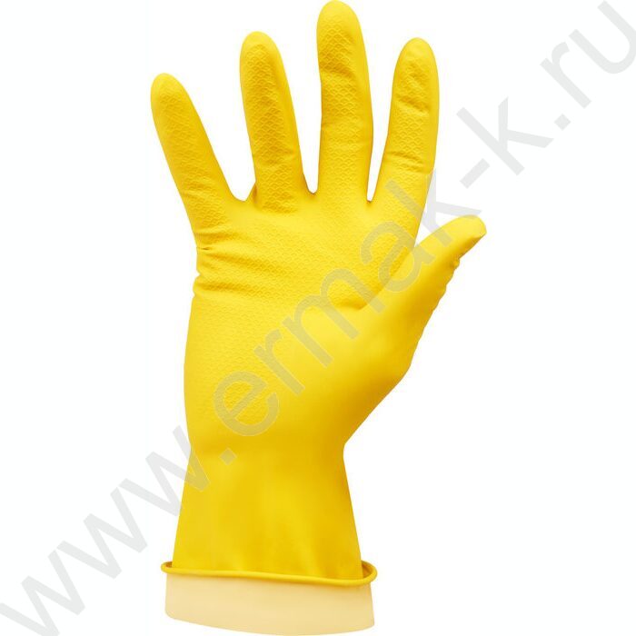 Перчатки резиновые хозяйственные L "Универсальные" /желтые /пакет с европодвесом | Фото 2