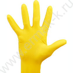 Перчатки резиновые хозяйственные L "Универсальные" /желтые /пакет с европодвесом | Фото 3