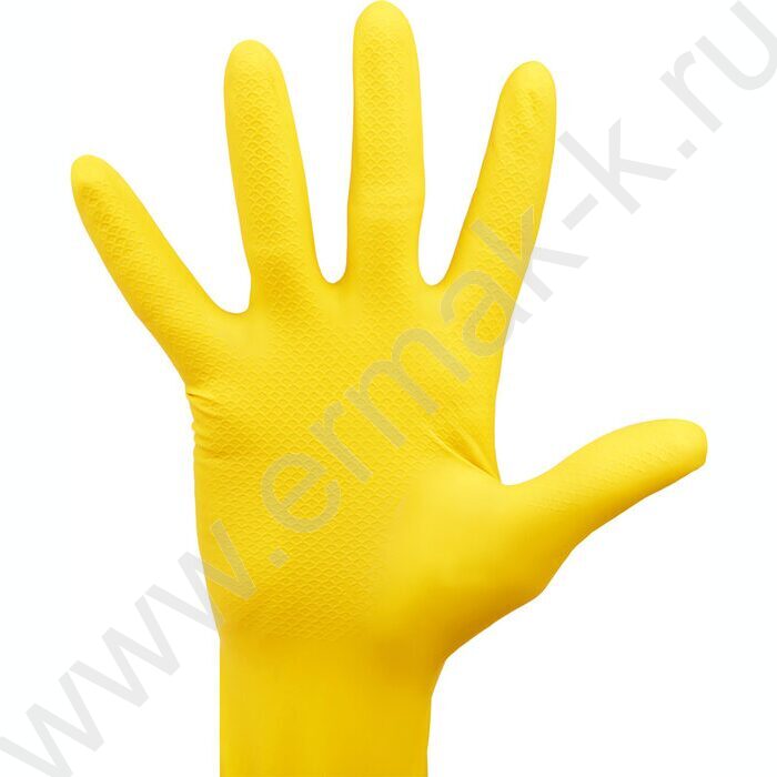 Перчатки резиновые хозяйственные S "Универсальные" /желтые /пакет с европодвесом | Фото 3