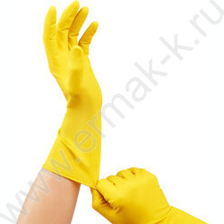 Перчатки резиновые хозяйственные S "Универсальные" /желтые /пакет с европодвесом | Фото 8