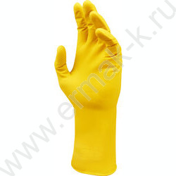 Перчатки резиновые хозяйственные XL "Универсальные" /желтые /пакет с европодвесом | Фото 1