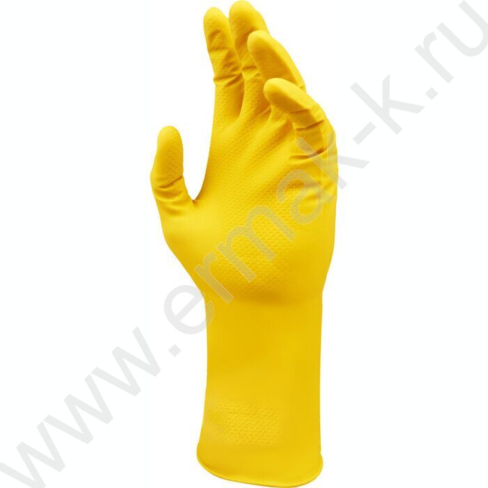 Перчатки резиновые хозяйственные XL "Универсальные" /желтые /пакет с европодвесом | Фото 1