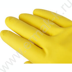 Перчатки резиновые хозяйственные XL "Универсальные" /желтые /пакет с европодвесом | Фото 4