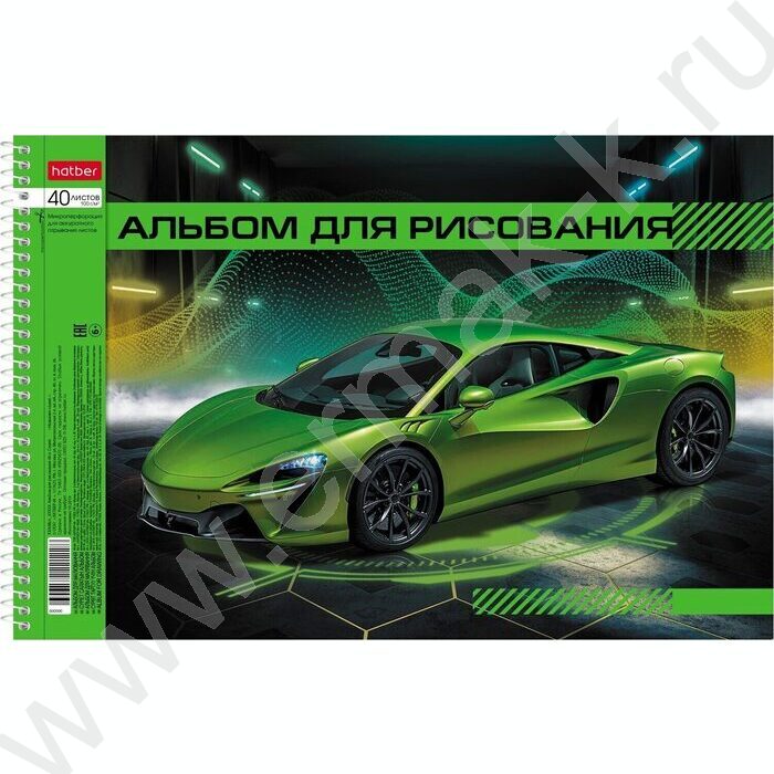 Альбом д/рисования-спираль 40л "Автопанорама" выб.лак /перфорация/ 4вида | Фото 3
