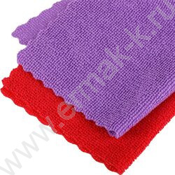 Салфетка из микрофибры 25*25см "Универсальные" /набор 2шт. (фиолетовая+красная) | Фото 3