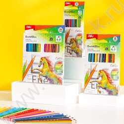 Карандаши пластиковые 18цв Enovation /трехгранные/ европодвес | Фото 5