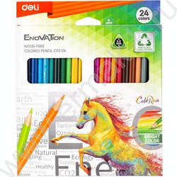 Карандаши пластиковые 24цв Enovation /трехгранные/ европодвес | Фото 1