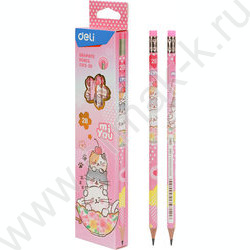 Карандаш ч/гр 2B "MiYou" корпус - ассорти, шестигранный /карт.кор. | Фото 3