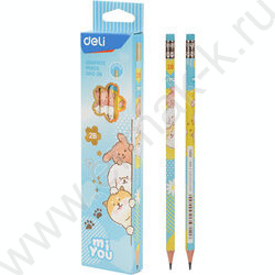 Карандаш ч/гр 2B "MiYou" корпус - ассорти, шестигранный /карт.кор. | Фото 4