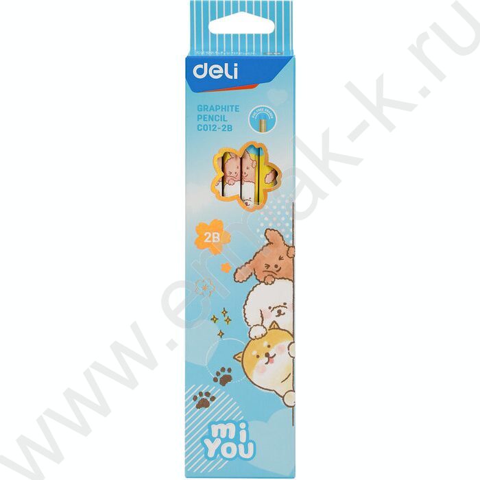 Карандаш ч/гр 2B "MiYou" корпус - ассорти, шестигранный /карт.кор. | Фото 6