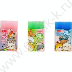 Ластик цветной "MiYou" 40*22*12мм, ассорти, индивид. картон.упаковка | Фото 1