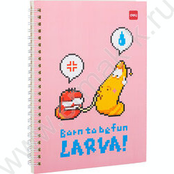 Блокнот  60л А5 спираль LARVA /ассорти | Фото 1