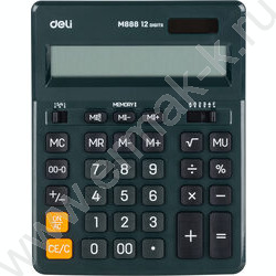 Калькулятор Deli EM888F-GREEN /двойное питание/ зеленый, 12 разряд | Фото 1