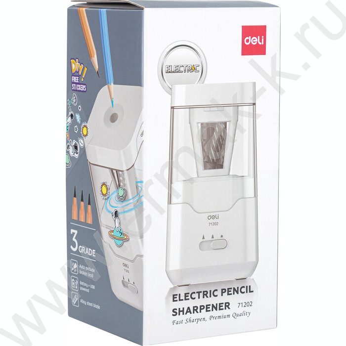 Точилка электрическая 1 отверстие /пластик, белая | Фото 4