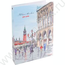 Тетрадь 100л клетка/кольца "Оживлённая площадь" | Фото 1