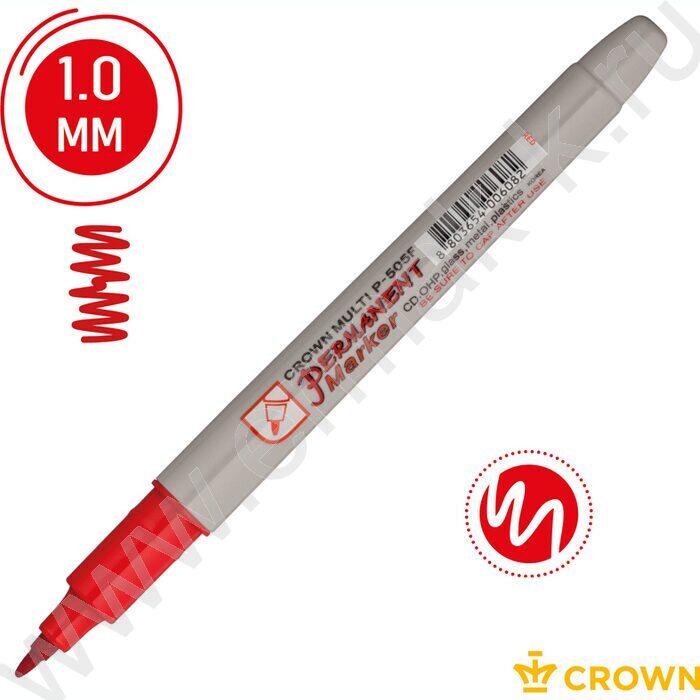 Маркер перм. /красный/ 1мм круг "Multi Marker Super Slim" | Фото 3