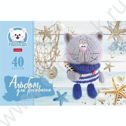 Альбом д/рисования 40л "Уютные котики" ассорти | Фото 2