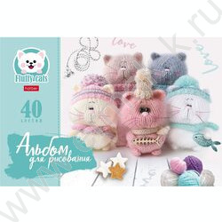 Альбом д/рисования 40л "Уютные котики" ассорти | Фото 4