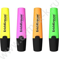 Текстовыделитель /набор  4цв/ 5,2мм косой Visioline V-12 Neon  | Фото 1