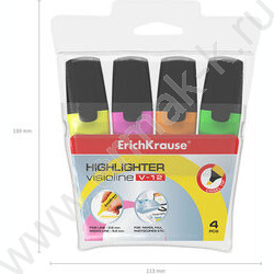 Текстовыделитель /набор  4цв/ 5,2мм косой Visioline V-12 Neon  | Фото 4