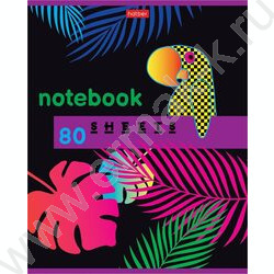 Тетрадь  80л клетка "Листики" /лак/ 5видов | Фото 4