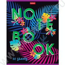 Тетрадь  80л клетка "Листики" /лак/ 5видов | Фото 5