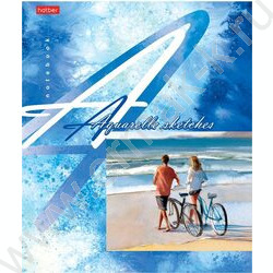 Тетрадь  80л линейка "Акварельные зарисовки" /тиснение/ ассорти | Фото 4