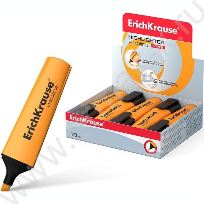 Текстовыделитель /оранжевый/ 5,2мм косой Visioline V-12 Neon   | Фото 2