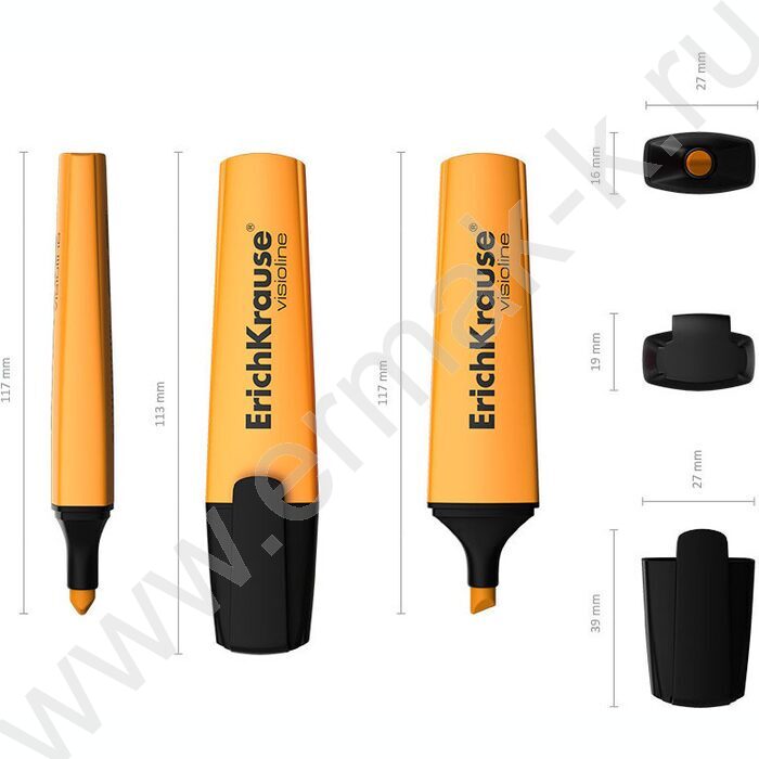 Текстовыделитель /оранжевый/ 5,2мм косой Visioline V-12 Neon   | Фото 3