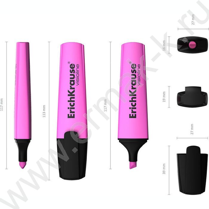 Текстовыделитель /розовый/ 5,2мм косой Visioline V-12 Neon  | Фото 3