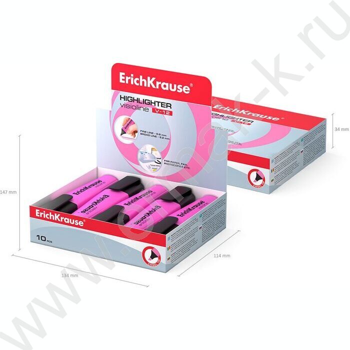 Текстовыделитель /розовый/ 5,2мм косой Visioline V-12 Neon  | Фото 4