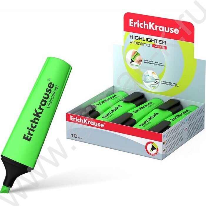 Текстовыделитель /зеленый/ 5,2мм косой Visioline V-12 Neon  | Фото 2