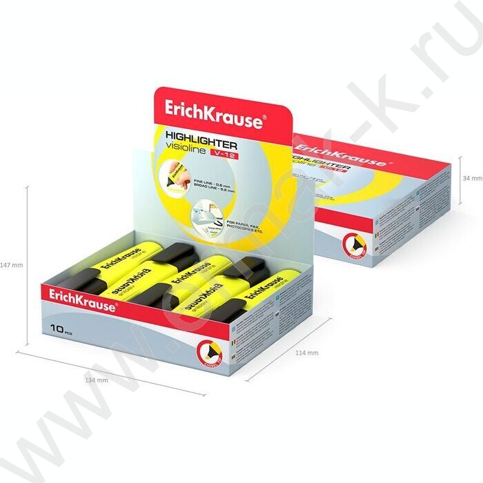 Текстовыделитель /желтый/ 5,2мм косой Visioline V-12   | Фото 4