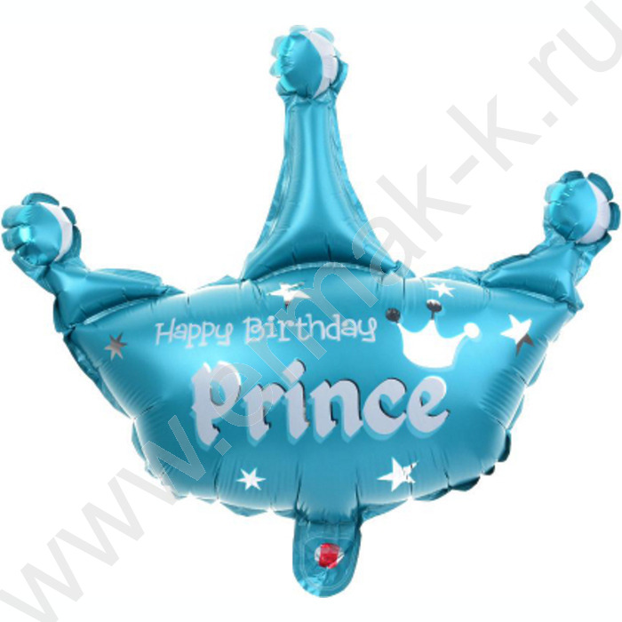 Шар воздушный 34" Фигура Корона для принца голубая 86 см | Фото 1