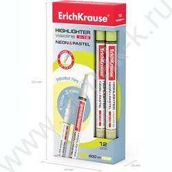 Текстовыделитель двустор. /желтый/ 3,3мм косой Neon+Pastel  "Visioline V-16" | Фото 4