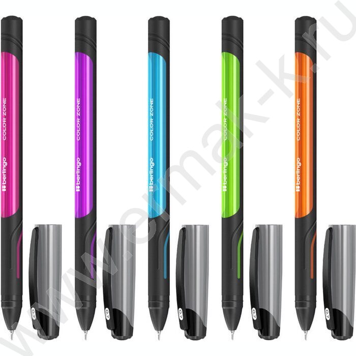 Ручка шар "Color Zone stick" 0,7мм синяя /прорезин. корп. /ассорти | Фото 1