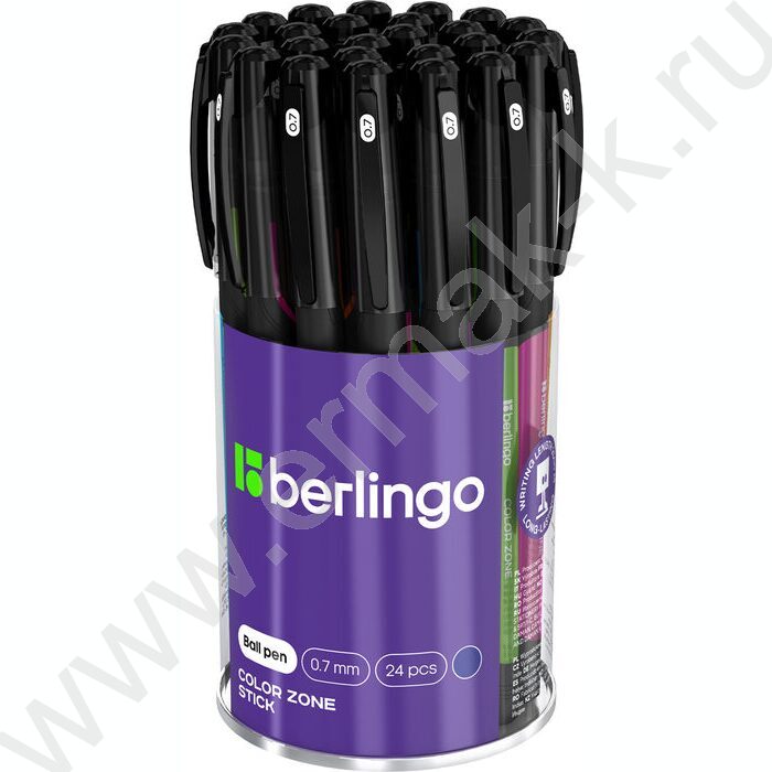 Ручка шар "Color Zone stick" 0,7мм синяя /прорезин. корп. /ассорти | Фото 3