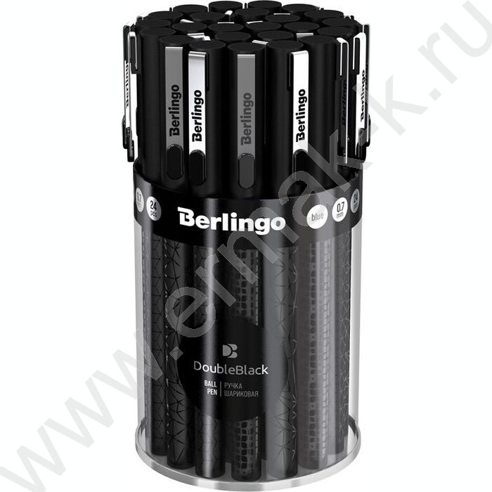 Ручка шар "DoubleBlack" 0,7мм синяя /игольчатый стержень | Фото 3